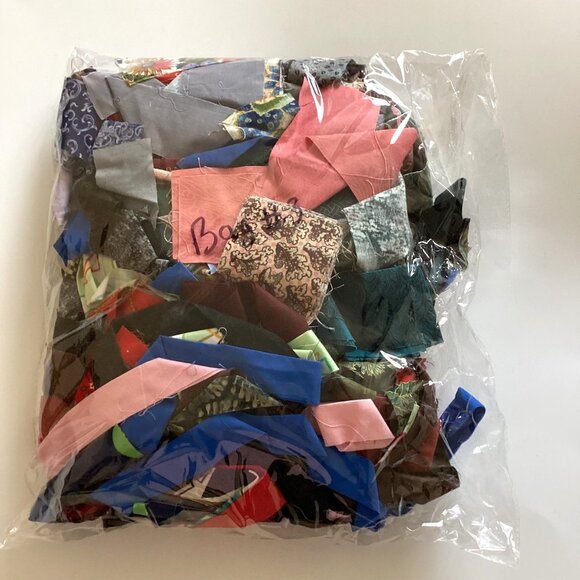 Bag of Small Fabric Scraps For Crumb Quilting or Animal Stuffing Sewing Craft - Picture 1 of 2